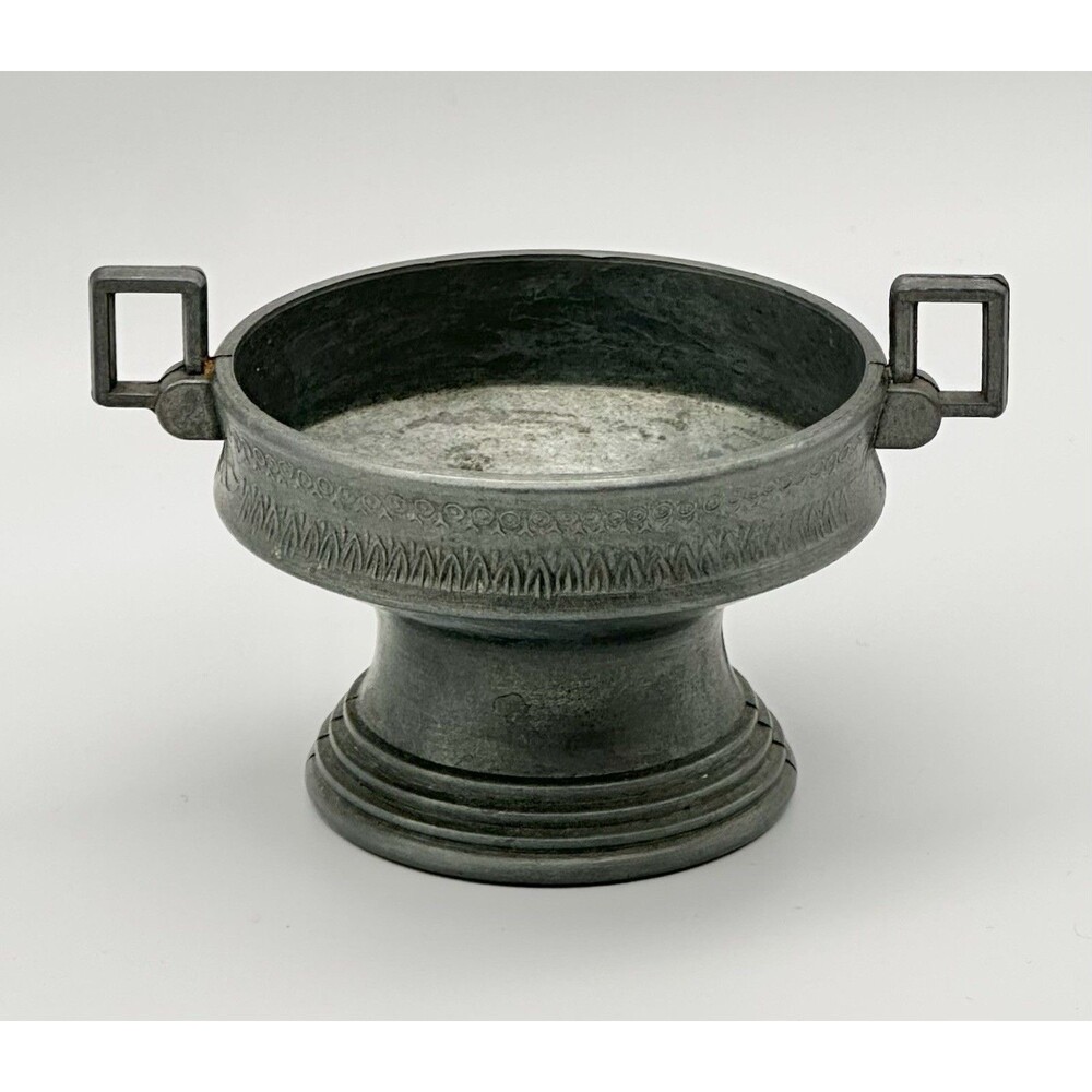 Vintage Cheswick PA Action Industries Handcrafted Pewter Pedestal Bowl Italy